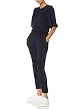 Amazon Brand - Daily Ritual Women's Supersoft Terry Puff Sleeve Jumpsuit, Navy, X-Small | Amazon (US)