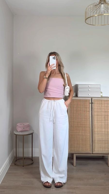 coffee date ootd 🧋🤍
wearing xs in the top and size 8 regular in the linen trousers 
similar items are also linked! 

#LTKVideo #LTKeurope