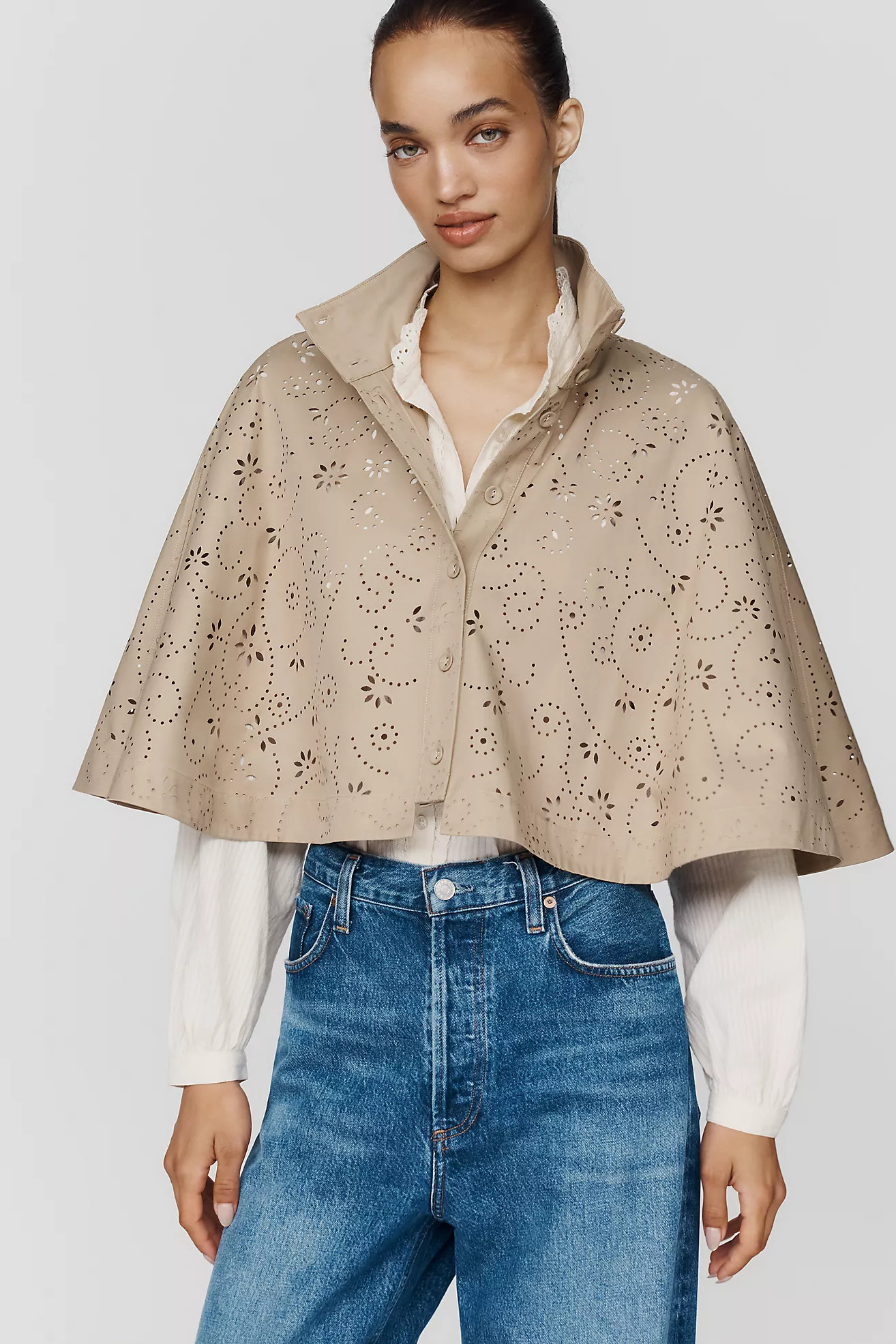 Sunday in Brooklyn Eyelet Trench Cape | Anthropologie (US)
