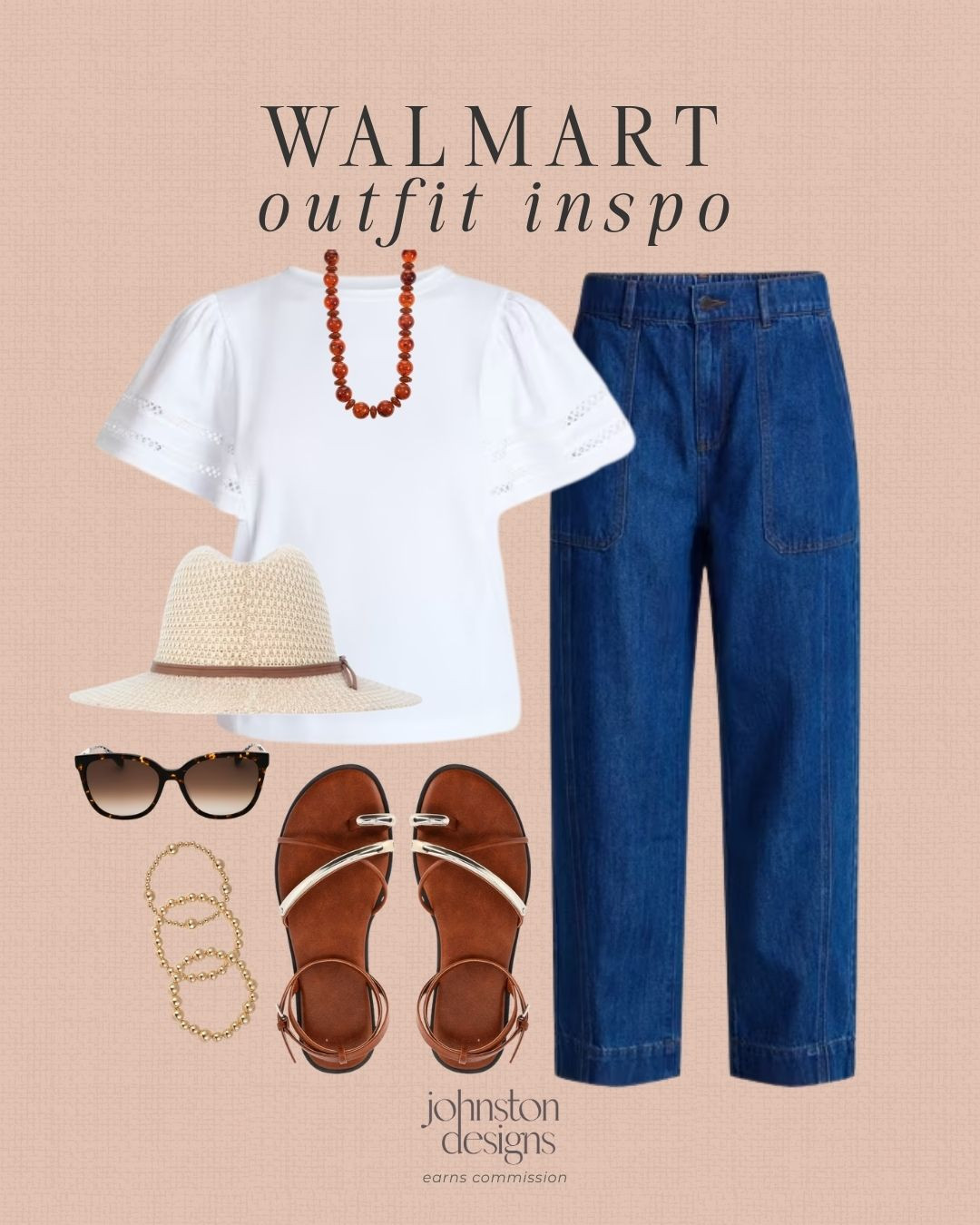 Cute Walmart outfit idea for summer days, lunch plans or casual errands. The white top, wide leg jeans, sandals, and warm neutral accessories make it feel easy, polished, and affordable. 🤎

Walmart outfit inspo, walmart fashion finds, affordable summer outfit, wide leg jeans outfit, white top outfit, walmart women’s fashion, casual summer style, everyday outfit ideas 

 #LTKootd