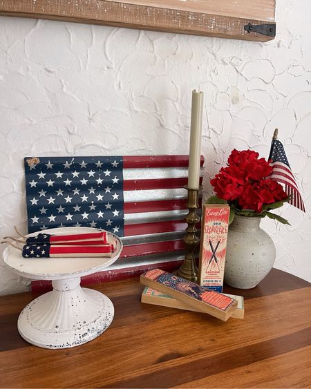 Fourth of July home decor, patriotic decor, American flag decor, vintage farmhouse  style 

#LTKHome #LTKSaleAlert #LTKFindsUnder50