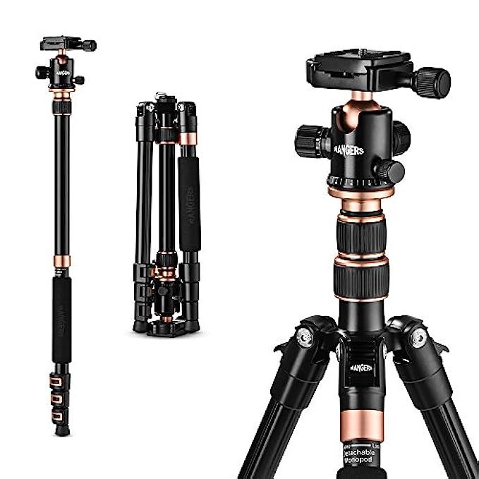 Rangers 57” Ultra Compact and Lightweight Aluminum Tripod with 360° Panorama Ball head, ideal for tr | Amazon (US)