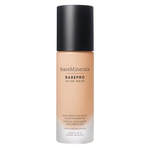 bareminerals Barepro 24HR Wear Matte Liquid Foundation Mineral SPF 20, Full Coverage Foundation Makeup for Mature Skin, Oil-Free, Vegan | Amazon (US)