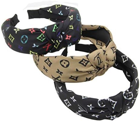Headbands for Women Fashion Printing Hair Ornaments 3 pcs Classical design Butterfly-knotted Silk... | Amazon (US)
