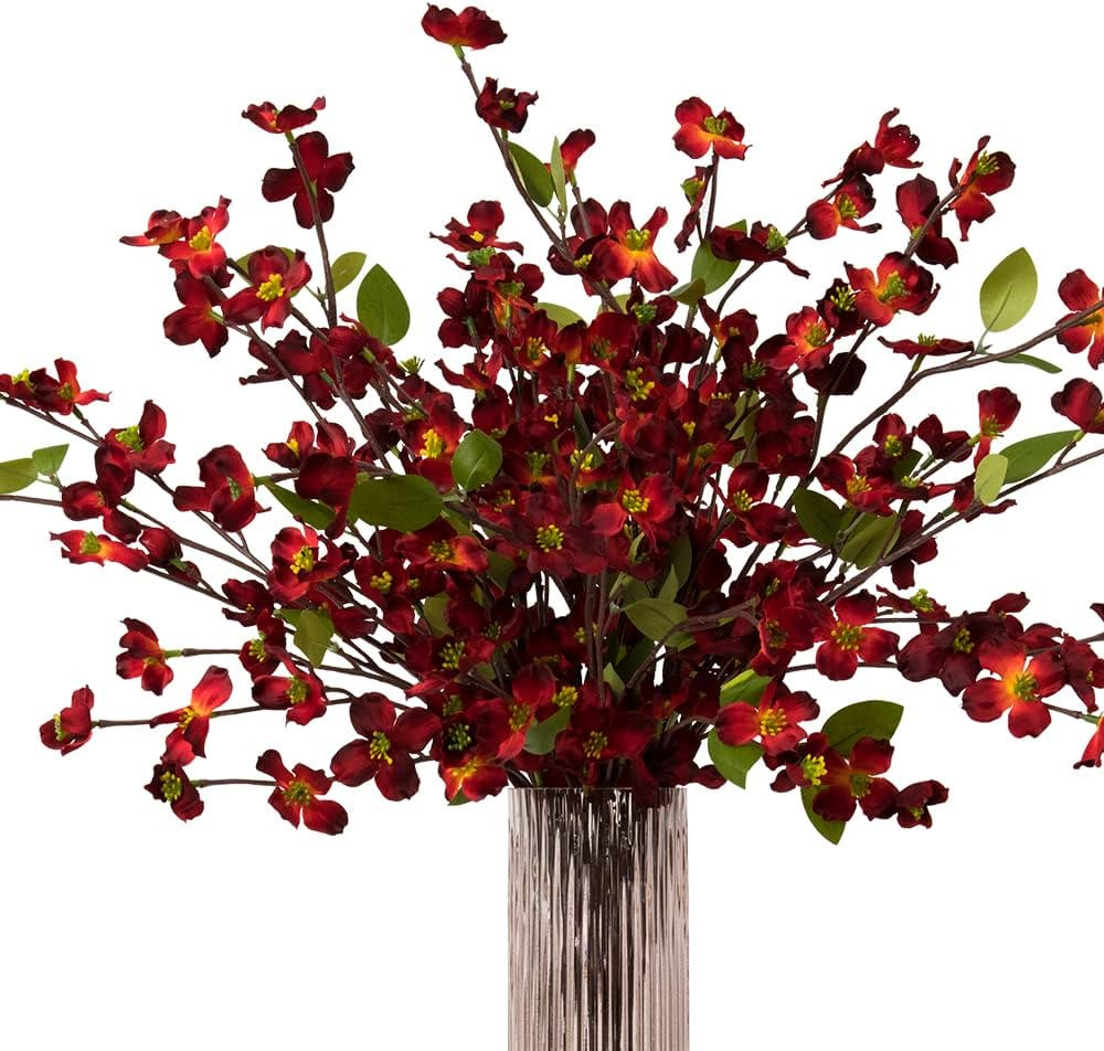 Artificial Flowers Blossom Stems Dogwood Silk Flowers Fake Cornus Bush for Home Decoration Table ... | Amazon (US)