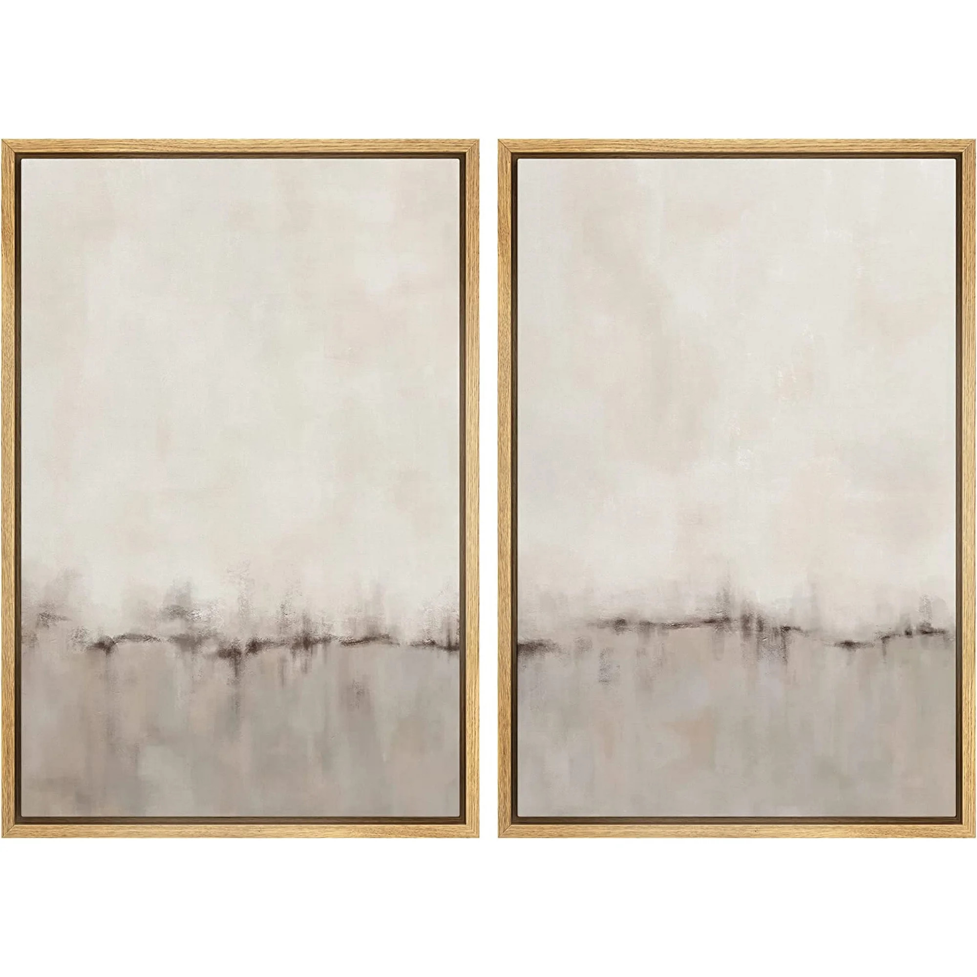 IDEA4WALL Framed Canvas Print Wall Art Set of 2 Watercolor Pastel Duotone Tan Landscape Abstract ... | Walmart (US)