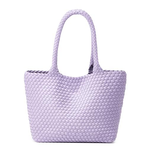 BOYATU Woven Tote Bag Womens Purse: Vegan Leather Shoulder Handbags - Fashion Summer Beach Tote B... | Amazon (US)