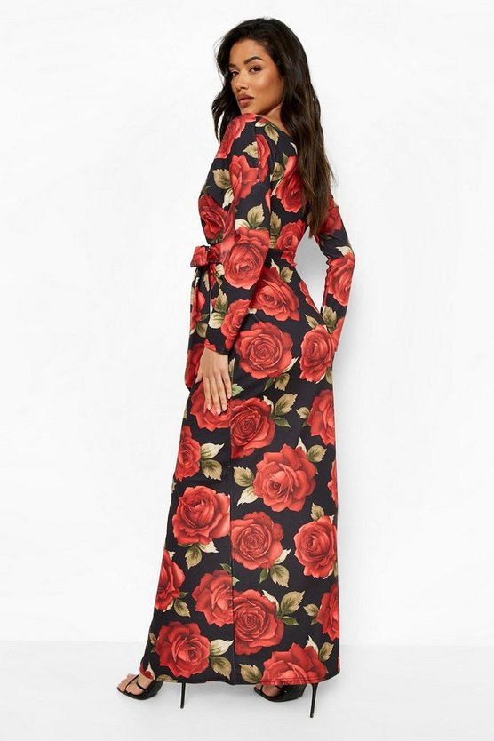 Floral Off The Shoulder Split Maxi Dress | Boohoo.com (US & CA)