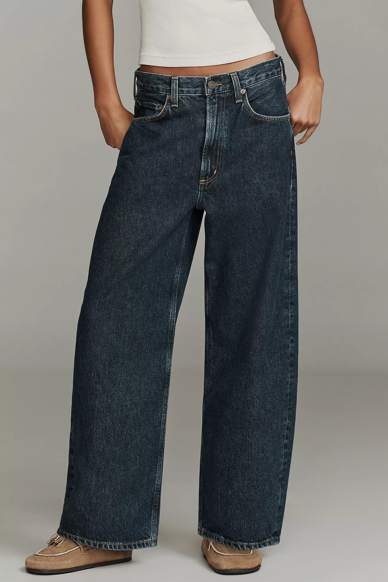 AGOLDE Low-Curve High-Rise Taper Jeans | Anthropologie (US)