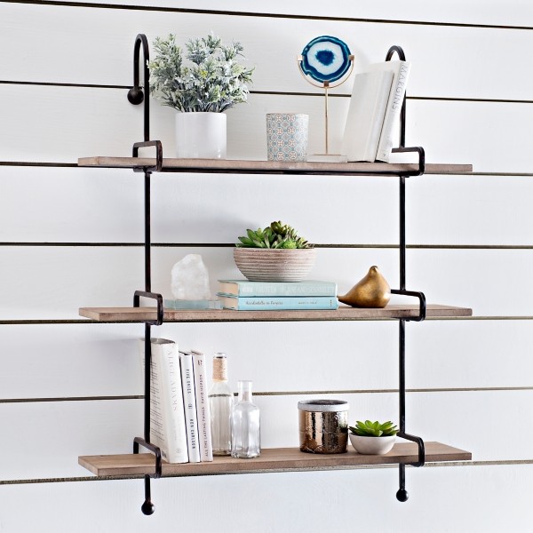 Wooden Slatpipe Shelf | Kirklands | Kirkland's Home