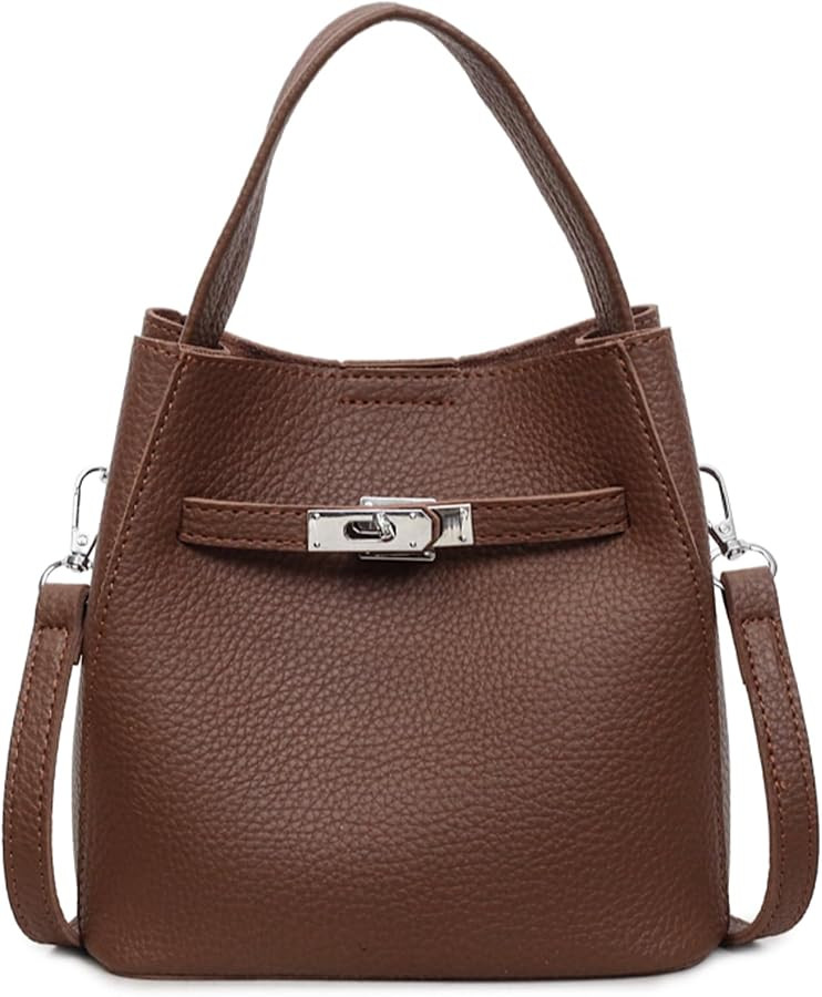 JQAliMOVV Bucket Bags for Women Small Faux Leather Bucket Purse Designer Top Handle Satchel Handb... | Amazon (US)