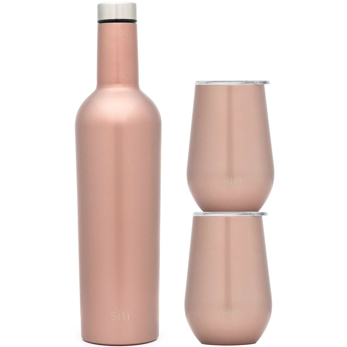 Simple Modern Spirit Wine Bundle - 2 12oz Wine Tumbler Glasses with Lids & 1 Wine Bottle - Vacuum... | Walmart (US)