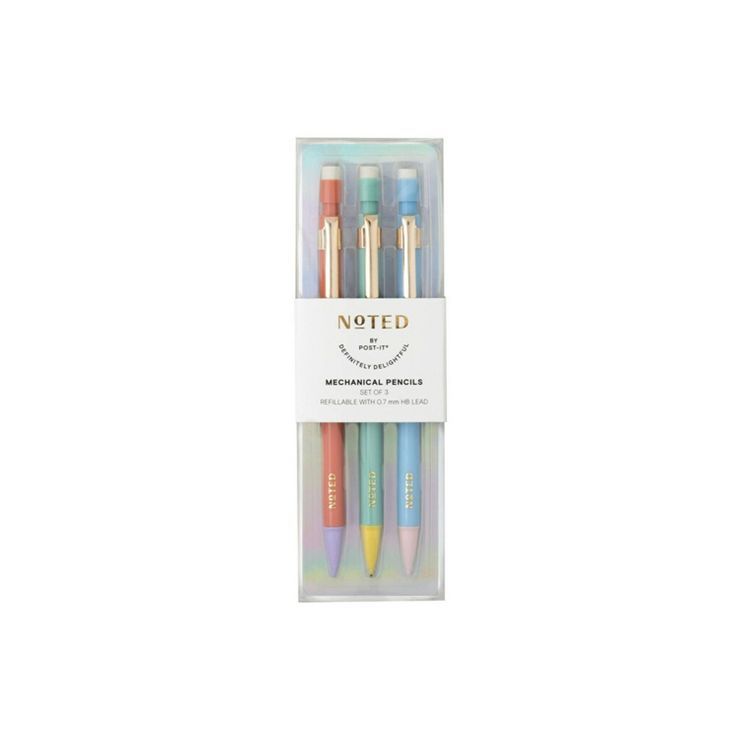 Post-it 3pk No.2 Mechanical Pencils Pastels | Target