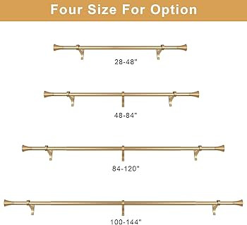 1Inch Single Curtain Rods, Decorative Drapery Rods Adjustable 48-84IN Length, With Horn Finials, ... | Amazon (US)