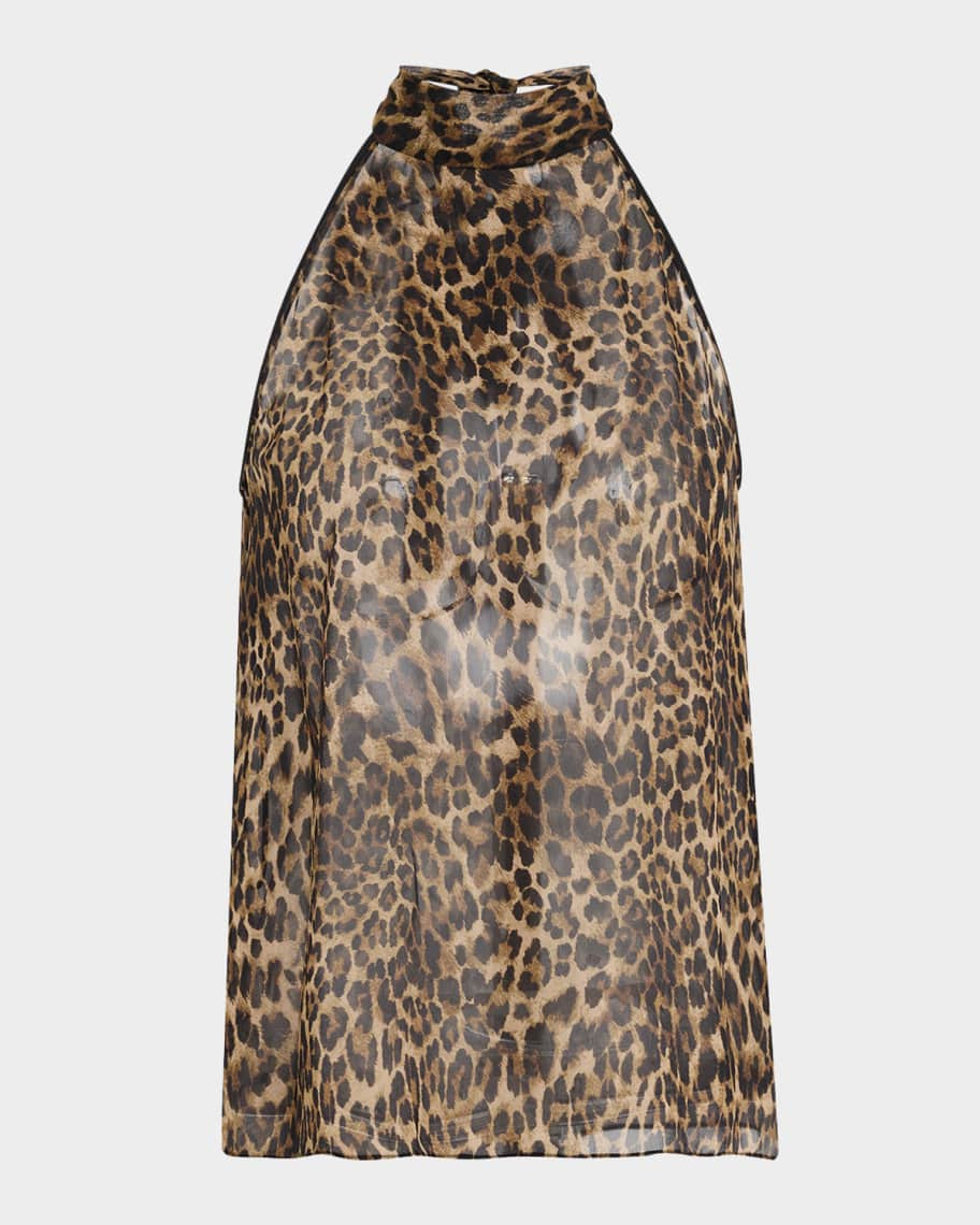 Alla Vintage Leopard-Print Halter Top | Neiman Marcus