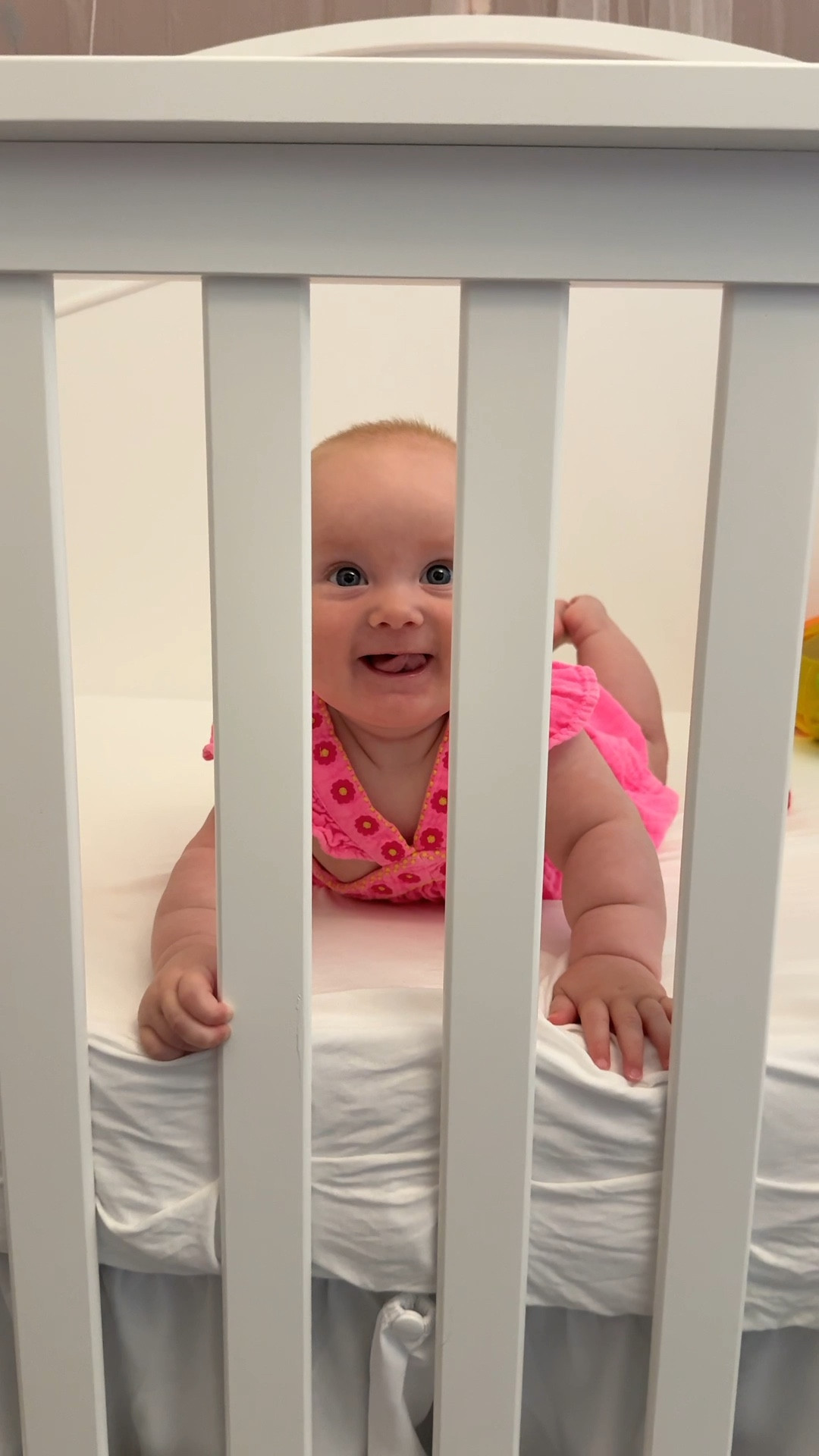 Mabel’s crib! It is a 4-way convertible crib that she can use all the way until toddlerhood ☁️🫶🏼💕 