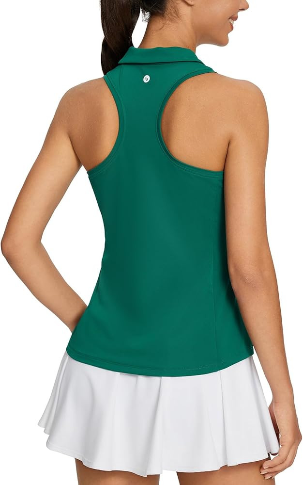 BALEAF Womens Golf Shirt Sleeveless Tennis Tank Tops V-Neck Racerback Polo Collar UPF | Amazon (US)