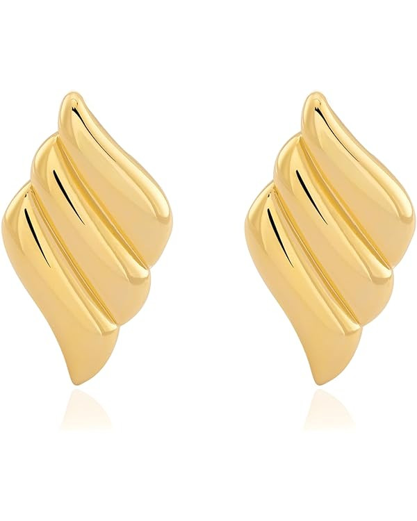 Chunky Gold Knot Earrings Statement Earrings for Women Gold Plated Dupes Geometric Dangle Earring... | Amazon (US)