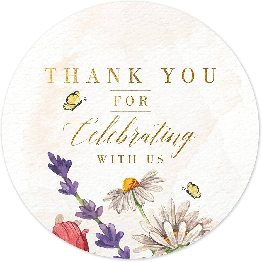 Country Wild Floral Wedding Thank You Labels Thank You for Celebrating with Us Stickers | 2 inch ... | Amazon (US)