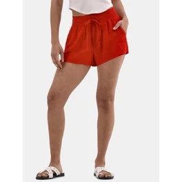 No Boundaries Striped Seersucker Bungee Shorts, 2" Inseam, Women's and Women's Plus | Walmart (US)