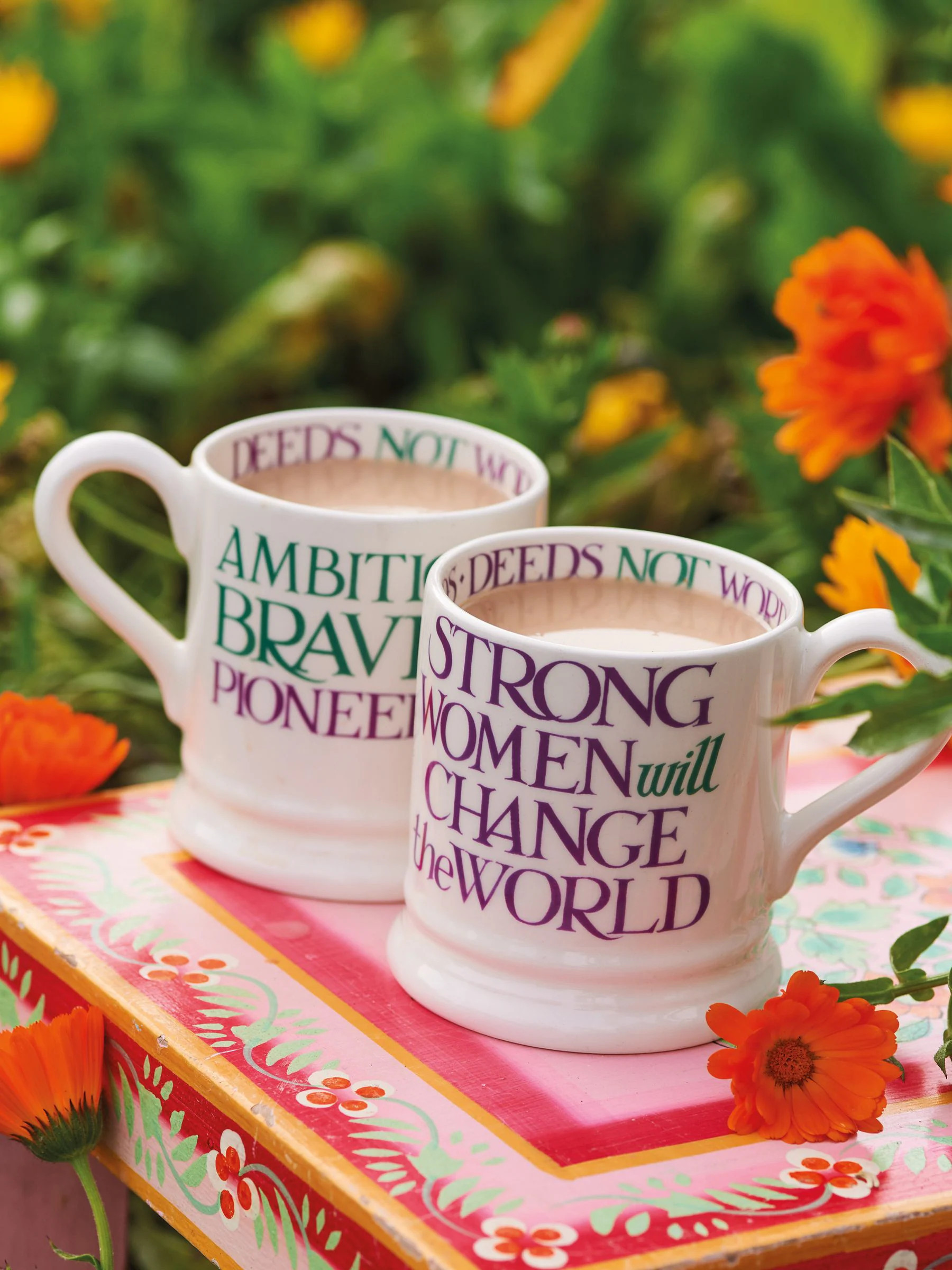 Emma Bridgewater Emma Bridgewater Cream Purple Toast Change Our World 1/2 Pint Mug | Next US