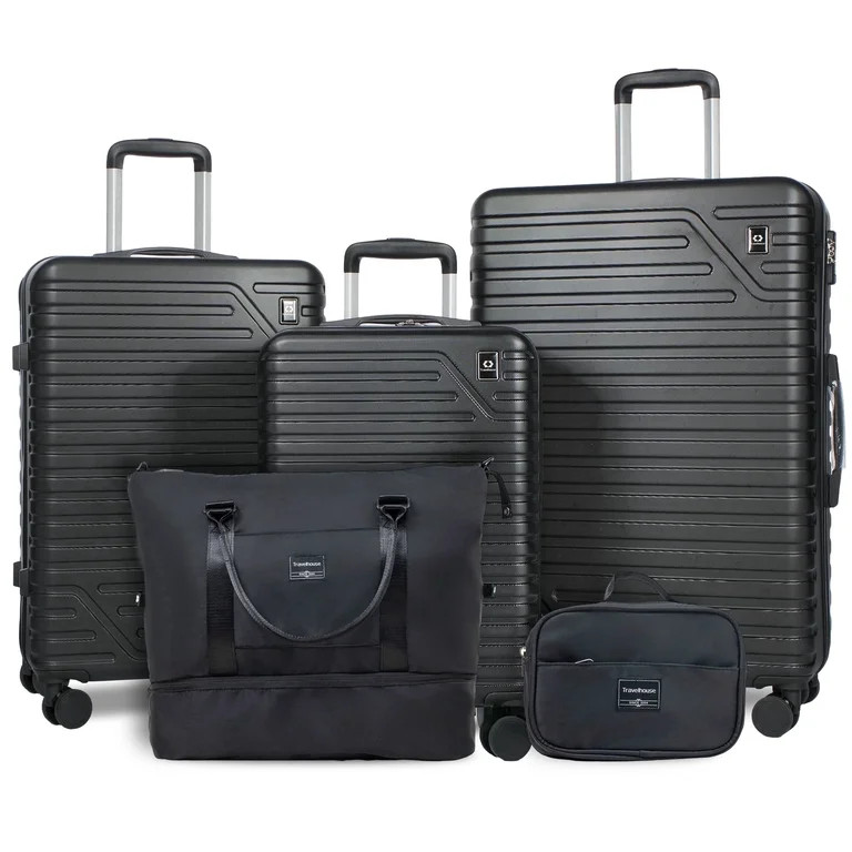 Travelhouse 5-Piece Hardside Luggage Set Spinner Lightweight Suitcase with TSA Lock & Duffel Bag,... | Walmart (US)