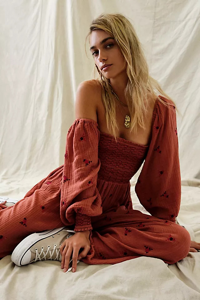 Dahlia Embroidered Jumpsuit | Free People (Global - UK&FR Excluded)