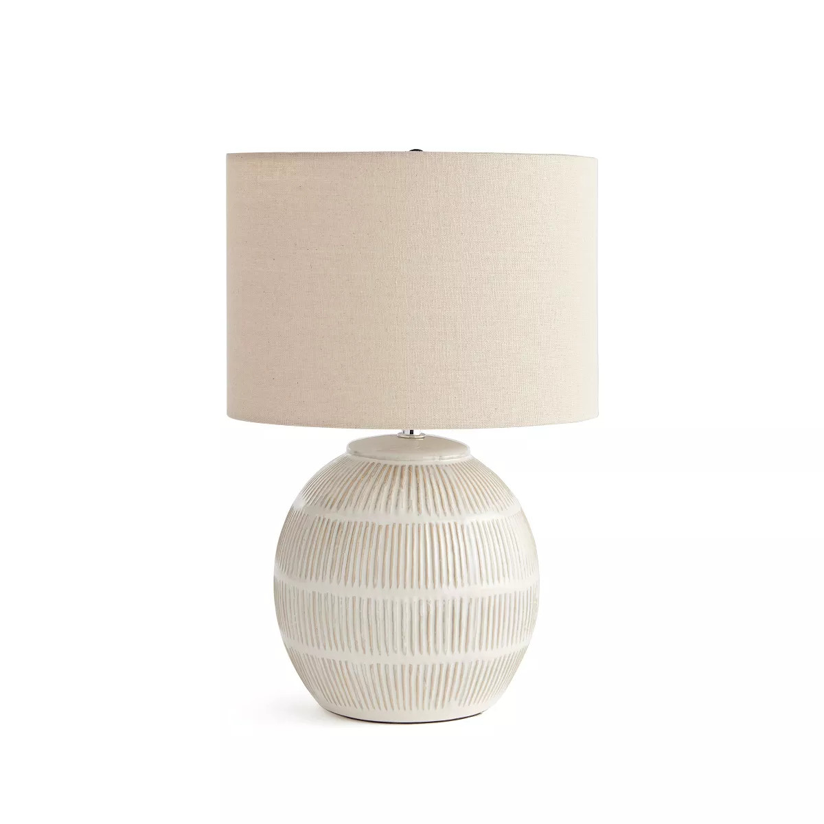 Plum & Post 10" x 15" Antoni Hatch Mark Pattern Decorative Contemporary Table Lamp w/ Linen Shade | Target