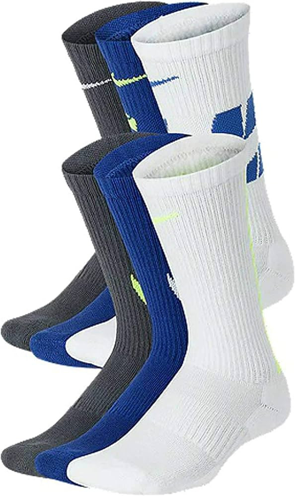 Unisex-Kid's Everyday Cushioned Graphic Crew Socks (6 Pair) | Amazon (US)