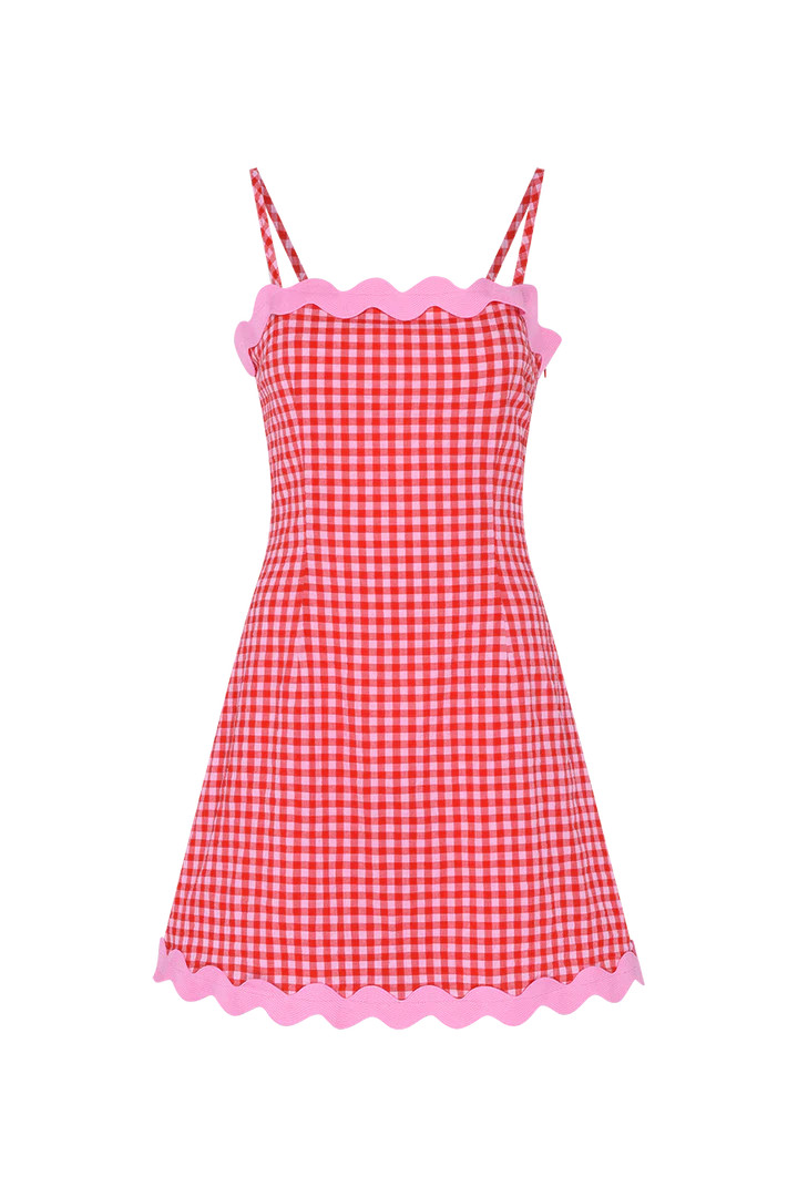 Ariana Red Gingham Mini Dress | Olivia Rubin