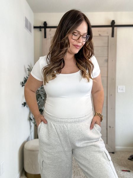 Pumiey scoop neck double lined bodysuit from Amazon // stretches to fit the bump without having to size up more - my usual size in bodysuits is to size up to XL // bump friendly / lots of color options 

#LTKstyletip #LTKfindsunder50 #LTKbump