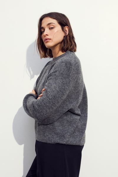 Knit Sweater - Dark gray melange - Ladies | H&M US | H&M (US + CA)