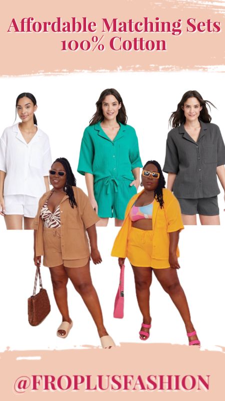 Shopping for breathable affordable matching sets for your summer outfits? Check out these 100% cotton pajama sets that are perfect for styling as a summer outfit. 
Size Small to XXL
My Size: 14/16
I’m Wearing: XXL

#LTKsalealert #LTKunder50 #LTKcurves