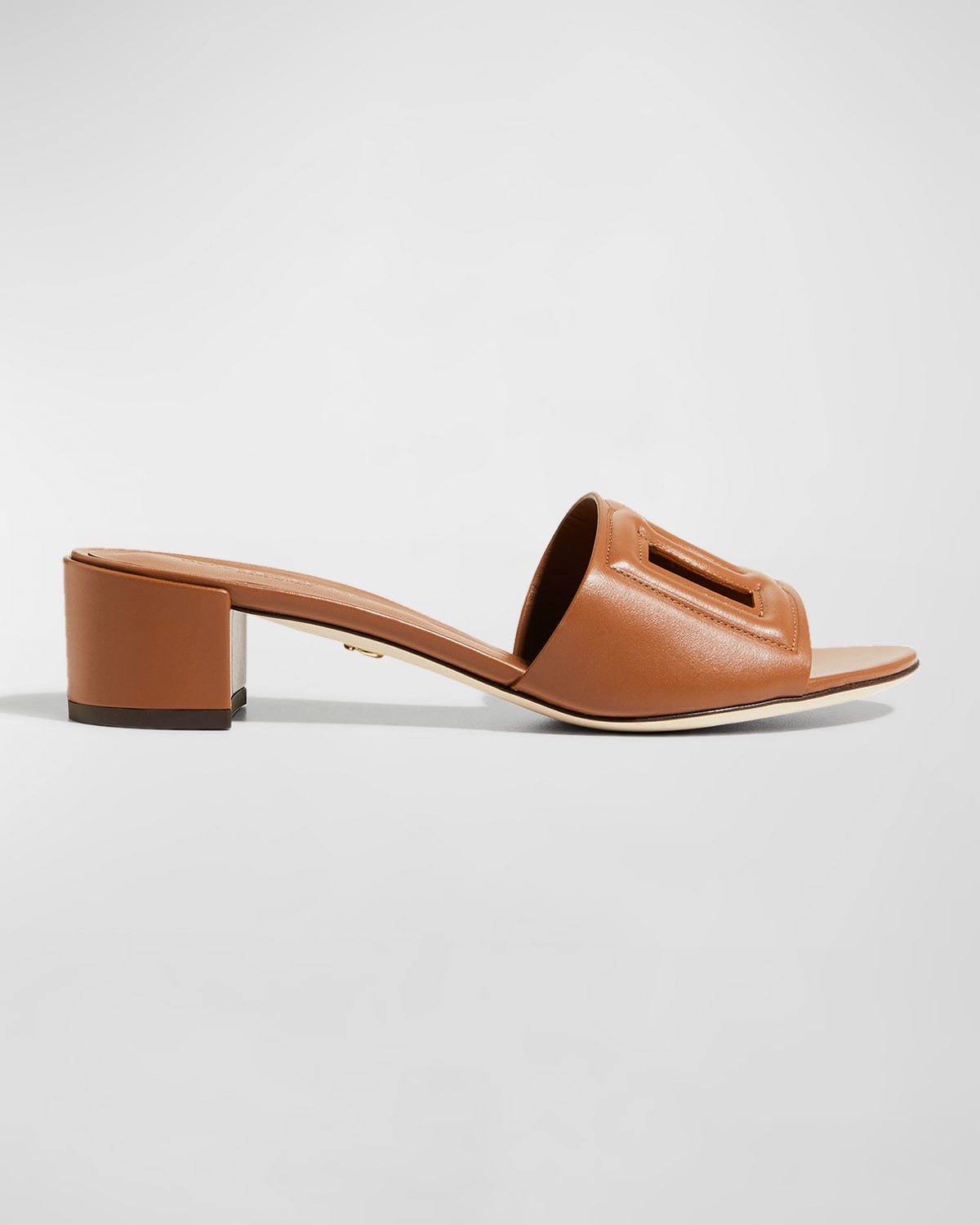 DG Cutout Leather Slide Sandals | Neiman Marcus