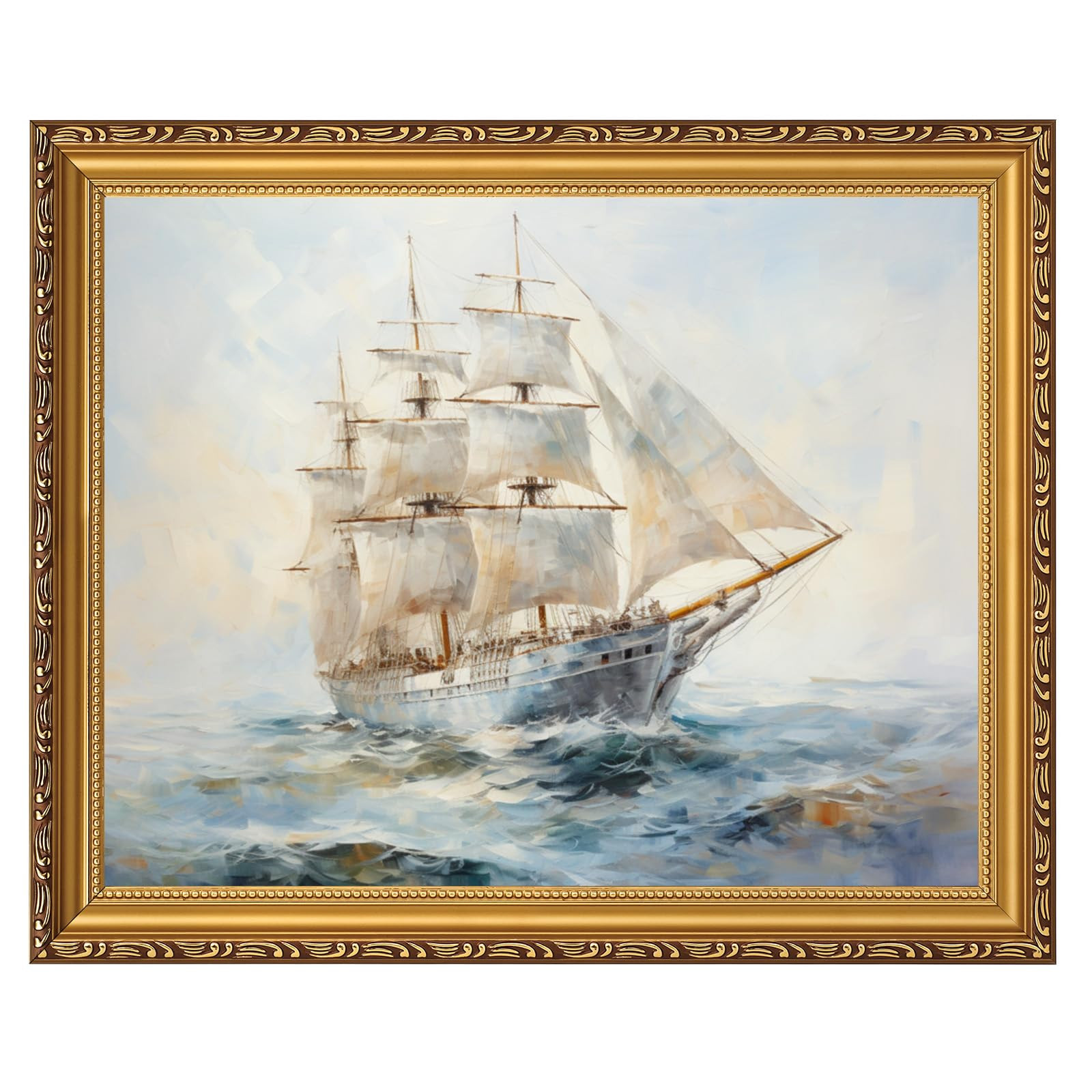 MIEVU Gold Framed Wall Art Vintage - Canvas Wall Art Prints for Living Room Decor Bedroom Home Ba... | Amazon (US)