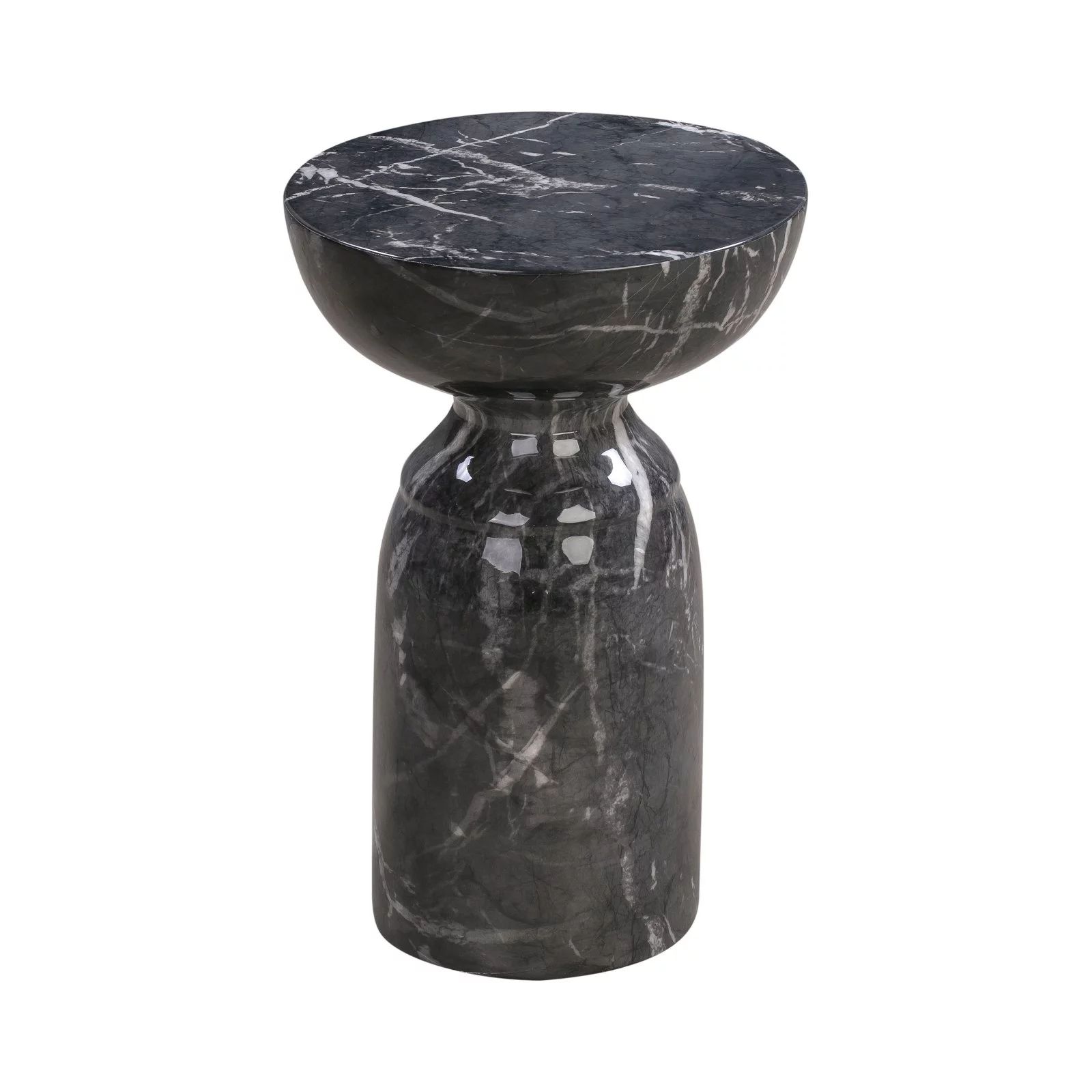 Rue Black MarbleSide Table by TOV Furniture - Walmart.com | Walmart (US)