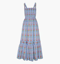 The Anjuli Nap Dress - Blue Floral Block Stripe | Hill House Home US