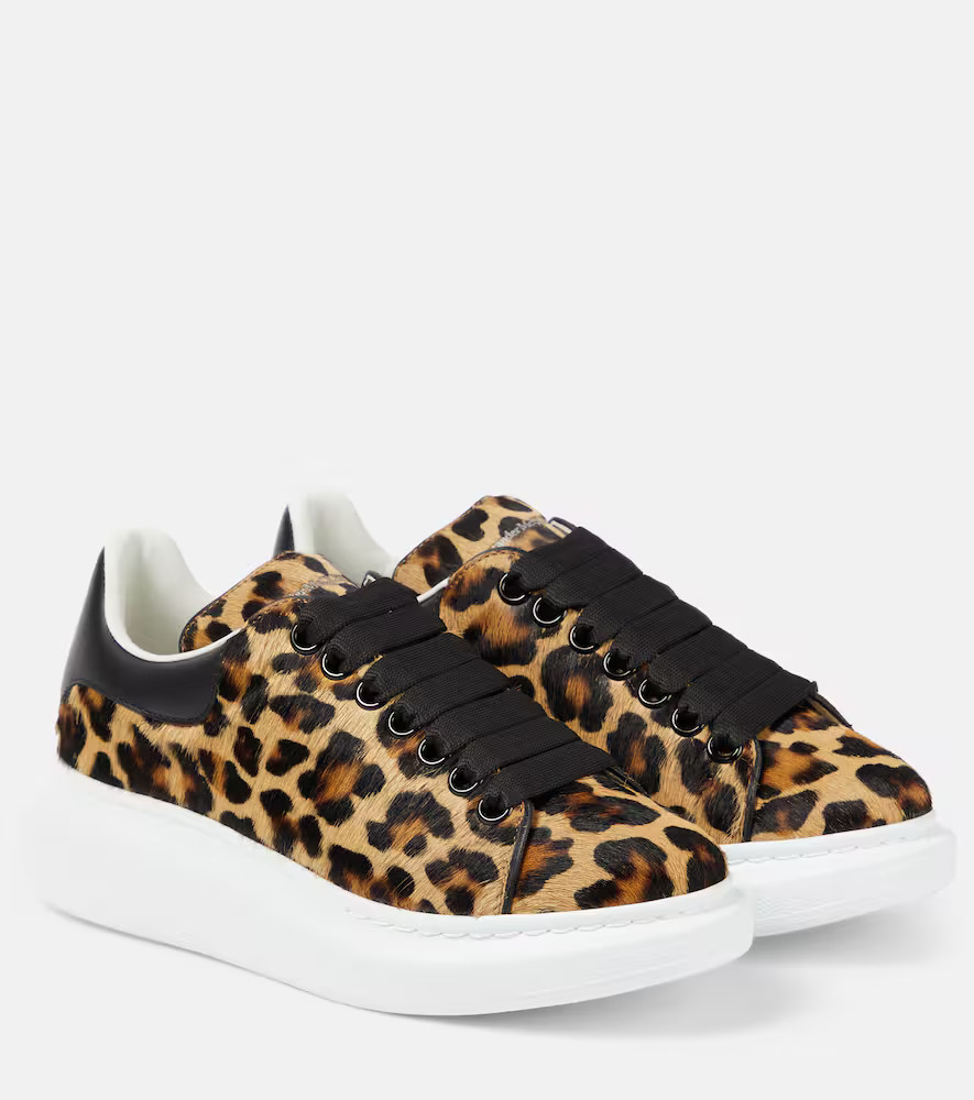 Alexander McQueen Oversized leopard-print leather sneakers | Mytheresa (US/CA)