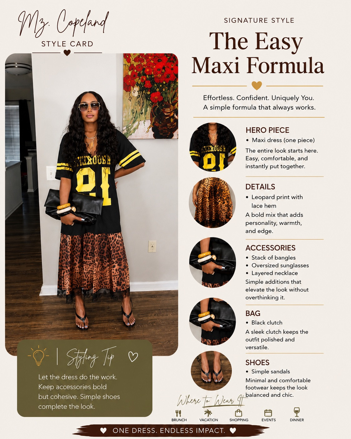 The Easy Maxi Formula 💛

This dress does the heavy lifting. Zero effort to put together, still makes a statement.

Add a few accessories that work together, and you’re done.

Ladies over 40, are you team one piece or do you love building an outfit with separates?

#OOTD #Over40Style #WearableStyle #FashionOver40

#LTKOver40 #LTKMidsize
