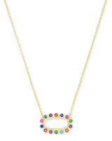 Elisa Gold Open Frame Pendant Necklace in Multi Crystal | Kendra Scott