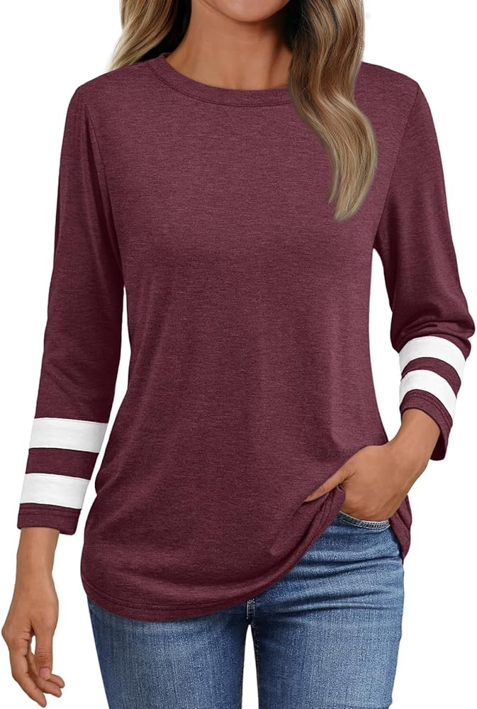 AUTOMET Womens Spring Tops 3/4 Length Long Sleeve Shirts Business Casual Dressy Tunic Tops Trendy... | Amazon (US)