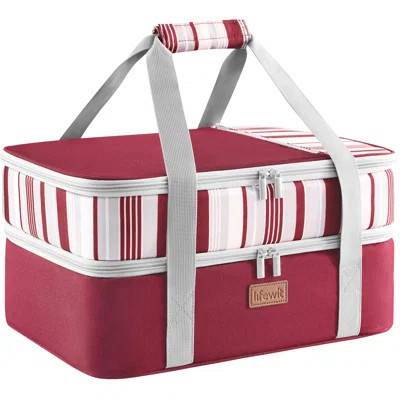 Double Decker Insulated Casserole Carrier For Hot Or Cold Food, Casserole Dish With Lid And Carrying Case, Lasagna Holder For Potluck Parties/Picnic/C | Wayfair North America
