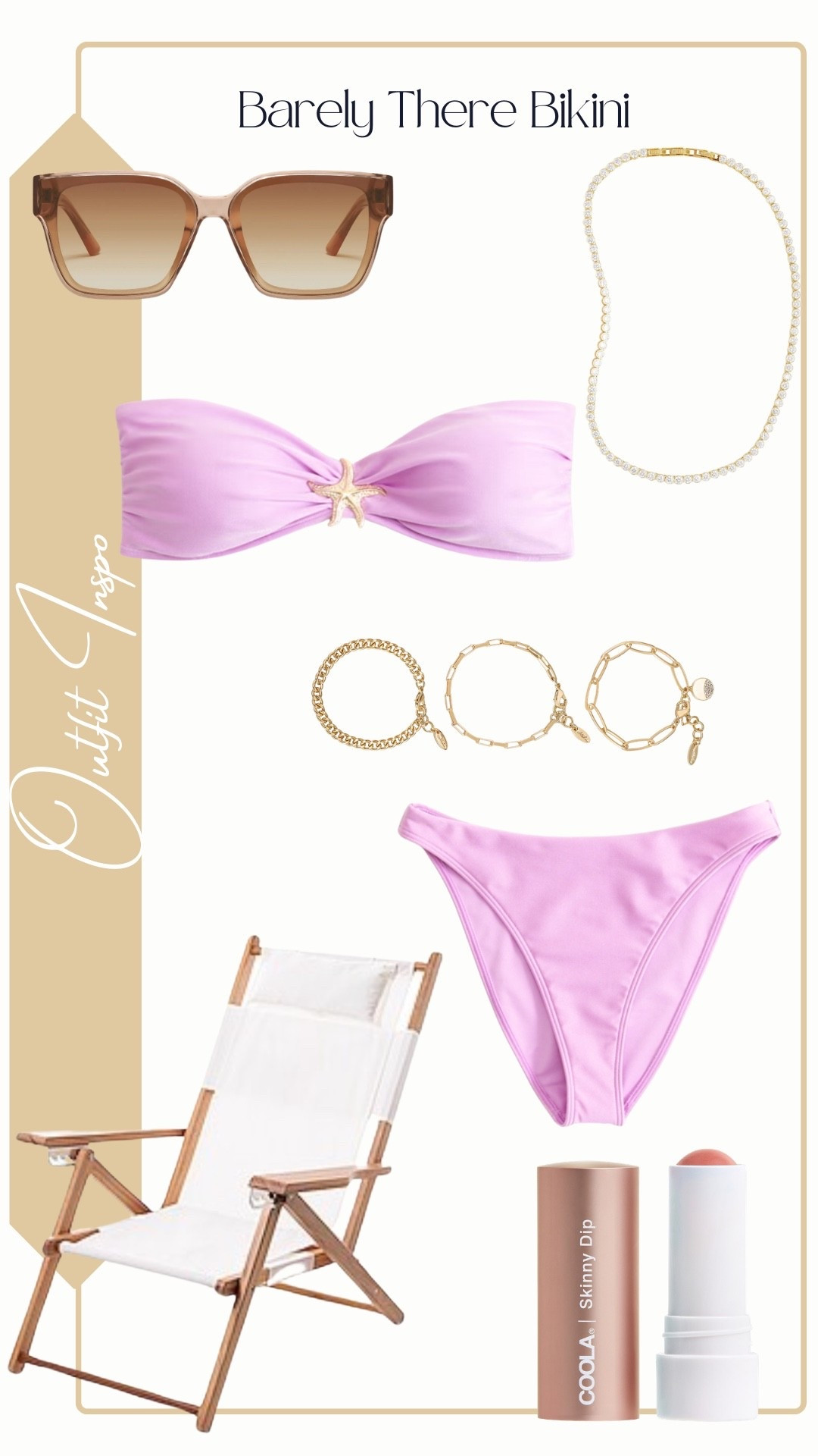 Barely There Bikinis

Pink Starfish Bandeau Swim Top & Bottom - Abercrombie
Round Bezel-Set Tennis Necklace - J.Crew
Square Sunglasses - QUAY (Drive In Sunglasses)
Gold Plated Bracelet Set - Erika (the power of three bracelet set)
SPF 30 lip - COOLA (Mineral Liplux color: skinny dip)
White Beach Chair - business & pleasure co. (the Tommy chair)

#LTKSwim #LTKTravel #LTKSeasonal
