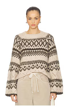 Sanctuary Fairisle Crew Neck Sweater in Light Oat Multi from Revolve.com | Revolve Clothing (Global)