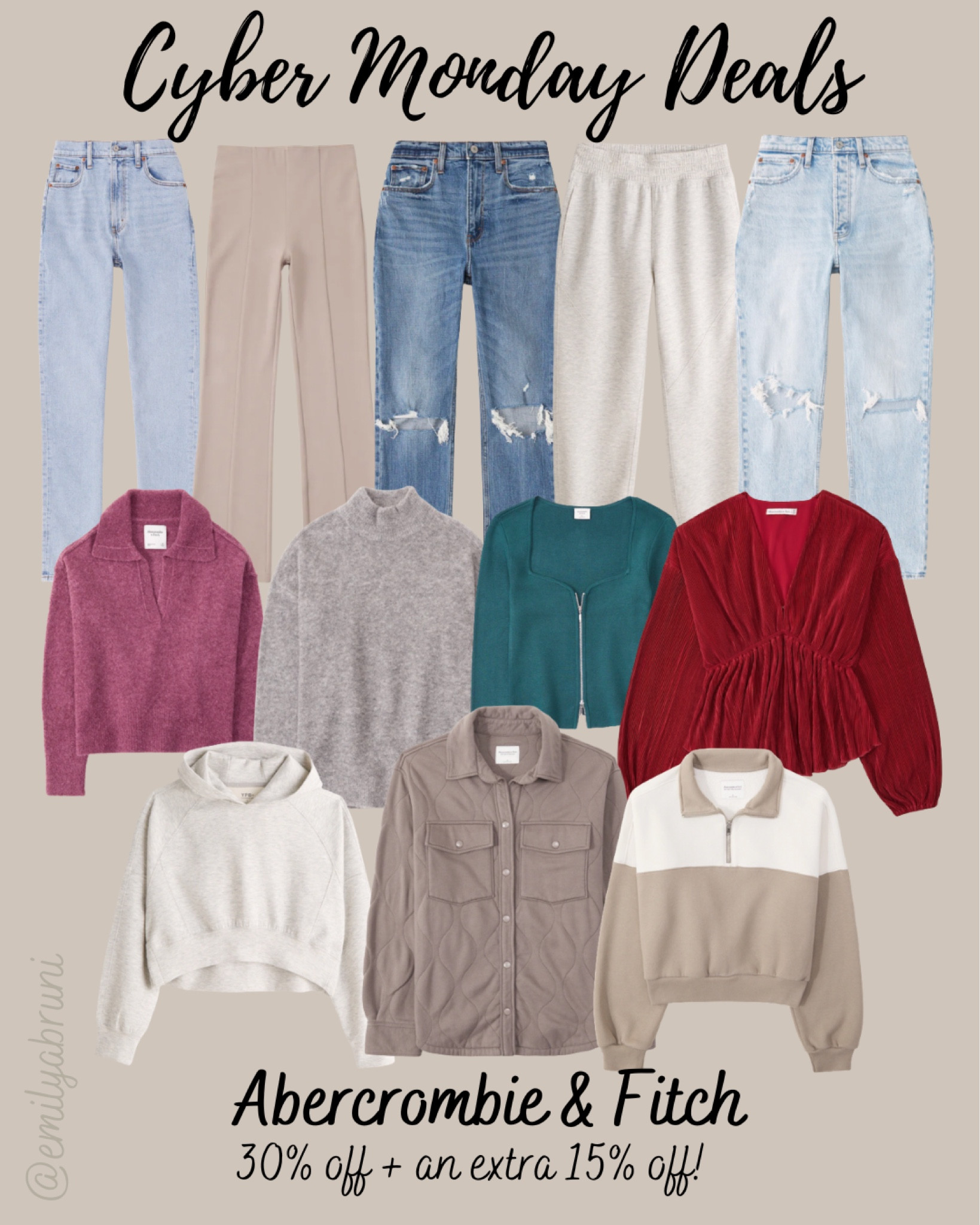 Abercrombie & Fitch cyber Monday sale! 30% off sitewide plus 15% off these select styles!

#LTKsalealert #LTKHoliday #LTKCyberweek