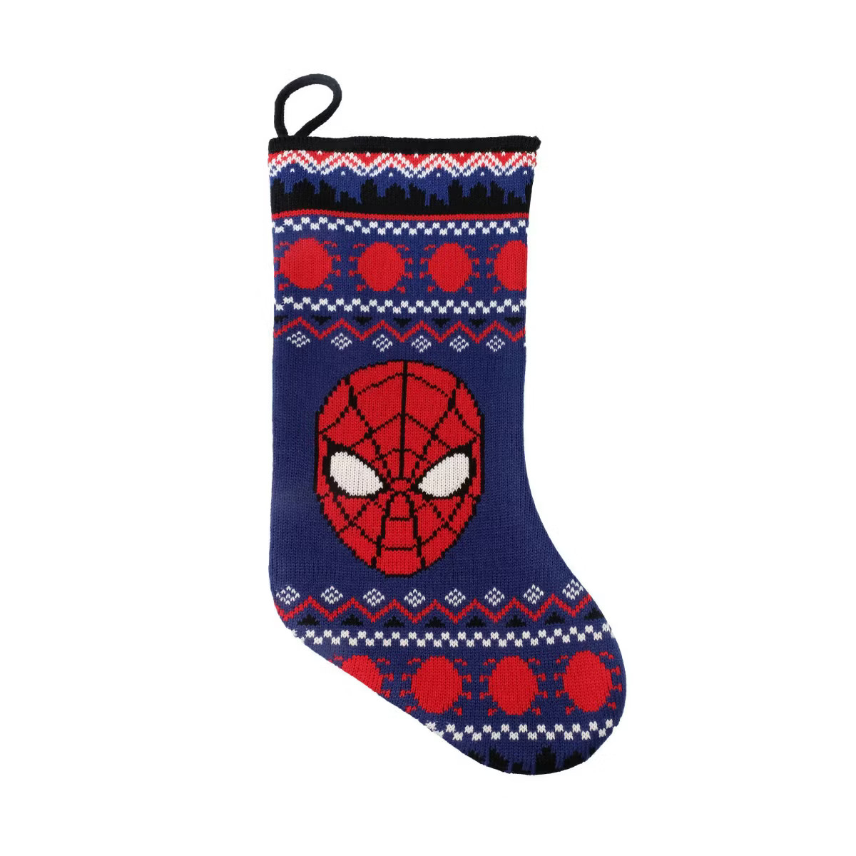 19" Marvel Spider-Man Knit Christmas Stocking Blue/Red | Target