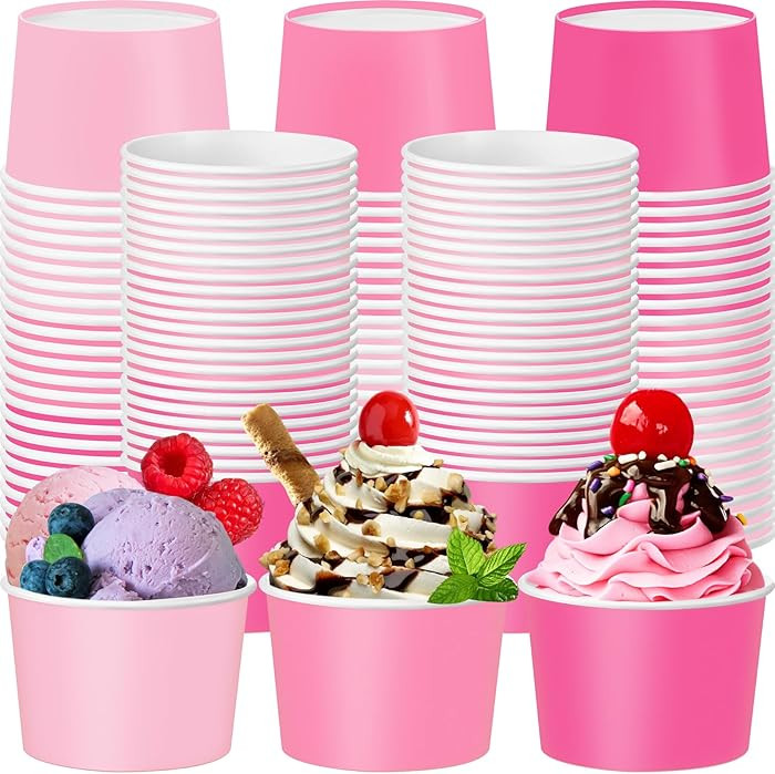 Jingmore Paper Ice Cream Cups 9oz Colored Disposable Dessert Bowls for Hot or Cold Food Party Cup... | Amazon (US)