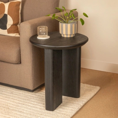 Storied Home Asymmetrical End Table, Black | Ashley Homestore