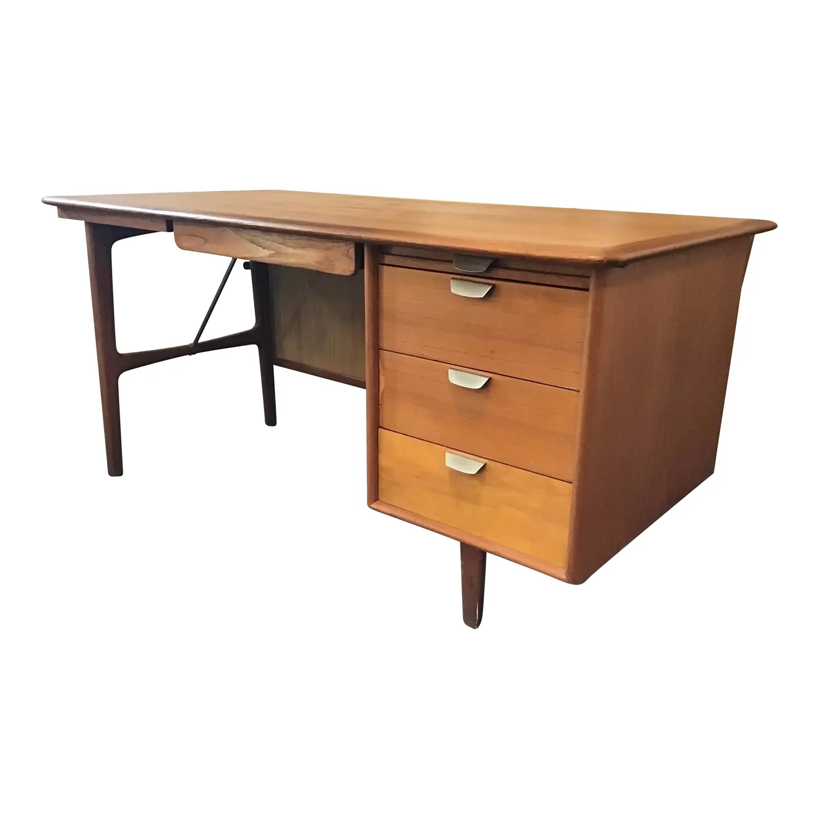 Mid 20th Century Danish Modern Style Teak Desk | Chairish