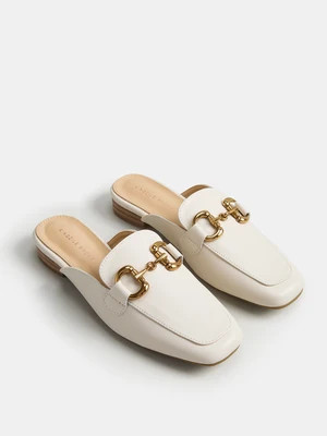 Genuine Leather Horsebit Loafer Mules | Commense